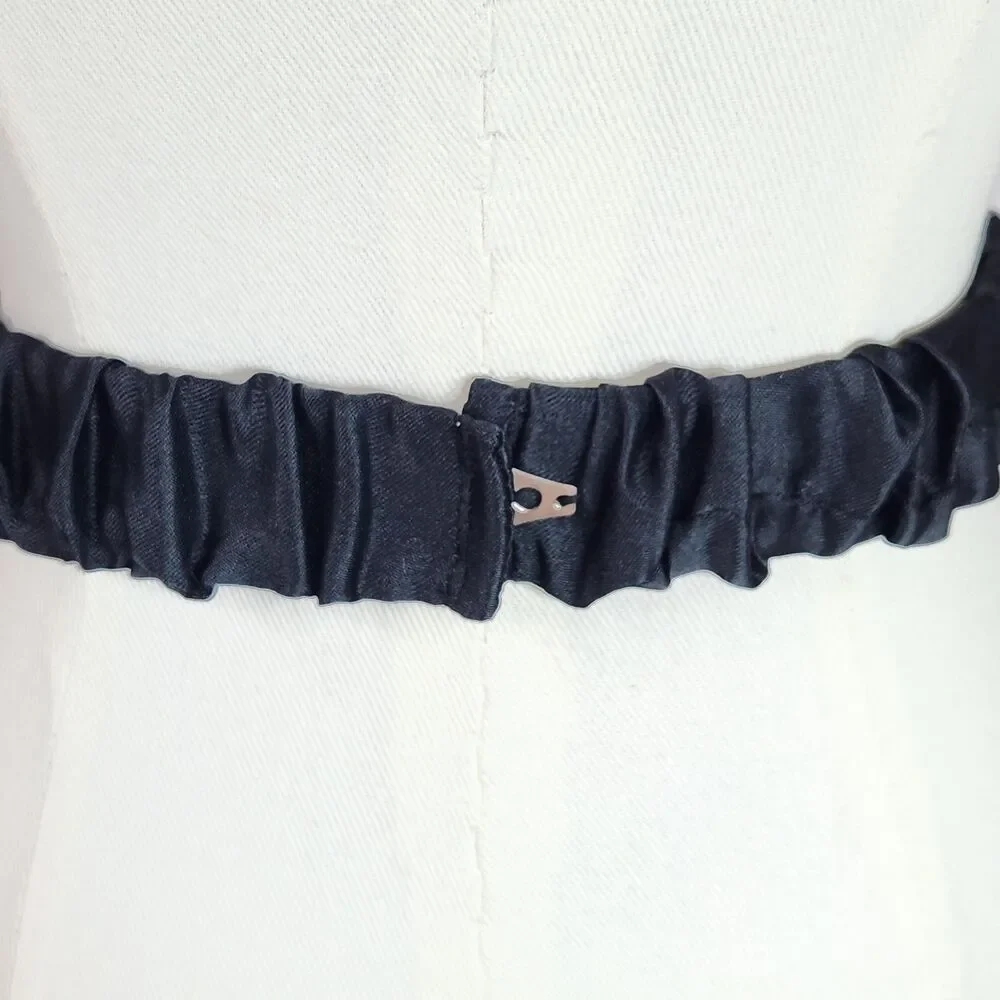 Art Deco Style Black Sequin Statement Cummerbund Belt Elasticized Retro Glam OS